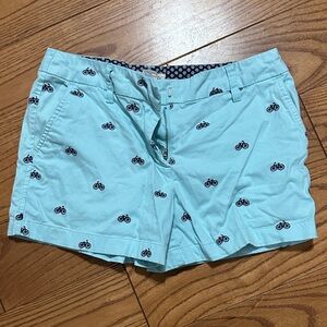 Cambridge Dry Goods Aqua Bicycle Pattern Shorts